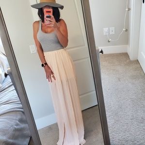 Sheer skirt with built in slip